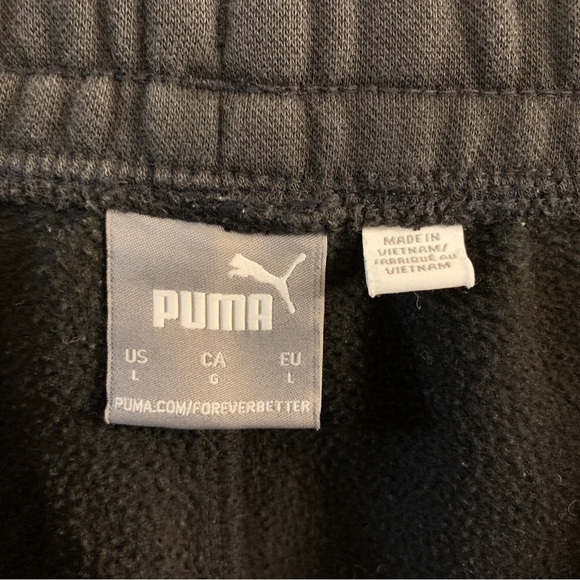 Puma Sweat Shorts Men’s L Large Black Drawstring Pockets Athletic Workout - Picture 3 of 4